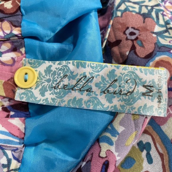 Bella Bird M Skirt Pretty Colorful Floral Artsy Full Lace Hem Elastic Waist CUTE - Picture 6 of 8